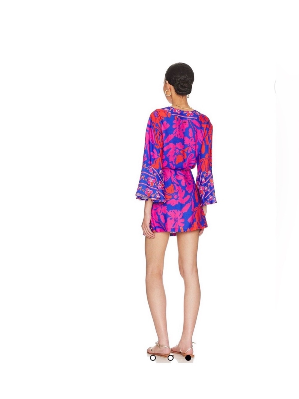 Maaji joy caftan in pink bell sleeve bohemian cover up - Picture 2 of 4